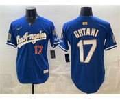 Men's Los Angeles Dodgers #17 Shohei Ohtani Royal 2026 Gold Collection 9x & B2B Champs Patch Stitched Baseball Jersey