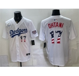 Men's Los Angeles Dodgers #17 Shohei Ohtani White 250 Fourth of July Home Stitched Baseball Jersey