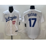 Men's Los Angeles Dodgers #17 Shohei Ohtani White Alternate Stadium Stitched Baseball Jersey