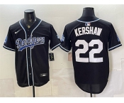 Men's Los Angeles Dodgers #22 Clayton Kershaw B2B Champs 2026 Black Out Style Vapor Limited Stitched Baseball Jersey