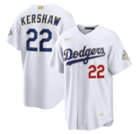 Men's Los Angeles Dodgers #22 Clayton Kershaw Nike White 2026 Gold Collection Stadium Jersey