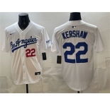 Men's Los Angeles Dodgers #22 Clayton Kershaw White Alternate Stadium Stitched Baseball Jersey