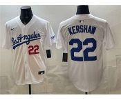 Men's Los Angeles Dodgers #22 Clayton Kershaw White Alternate Stadium Stitched Baseball Jersey