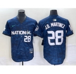 Men's Los Angeles Dodgers #28 JD Martinez Number Royal 2023 All Star Cool Base Stitched Baseball Jersey