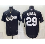 Men's Los Angeles Dodgers #29 Tarik Skubal Black Cool Base Stitched Baseball Jersey