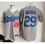 Men's Los Angeles Dodgers #29 Tarik Skubal Gray 2026 Cool Base Stitched Baseball Jersey