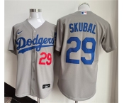 Men's Los Angeles Dodgers #29 Tarik Skubal Gray 2026 Cool Base Stitched Baseball Jersey