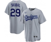 Men's Los Angeles Dodgers #29 Tarik Skubal Gray Cool Base Stitched Baseball Jersey