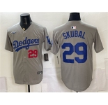 Men's Los Angeles Dodgers #29 Tarik Skubal Grey Limited Stitched Baseball Jersey