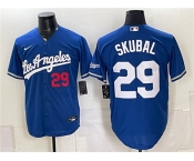 Men's Los Angeles Dodgers #29 Tarik Skubal Royal Alternate Stadium Stitched Baseball Jersey