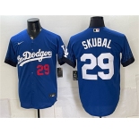 Men's Los Angeles Dodgers #29 Tarik Skubal Royal City Connect Stitched Baseball Jersey