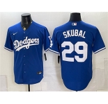 Men's Los Angeles Dodgers #29 Tarik Skubal Royal Cool Base Stitched Baseball Jersey