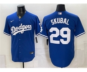 Men's Los Angeles Dodgers #29 Tarik Skubal Royal Cool Base Stitched Baseball Jersey
