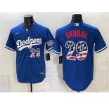 Men's Los Angeles Dodgers #29 Tarik Skubal Royal USA 250 Fourth of July Home Stitched Baseball Jersey