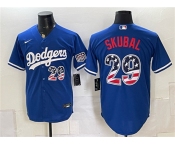 Men's Los Angeles Dodgers #29 Tarik Skubal Royal USA 250 Fourth of July Home Stitched Baseball Jersey