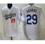 Men's Los Angeles Dodgers #29 Tarik Skubal White 2026 Gold Collection Stadium Jersey