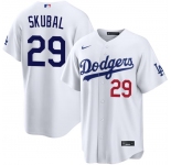 Mens Los Angeles Dodgers #29 Tarik Skubal White 2026 Home Limited Stitched Baseball Jersey