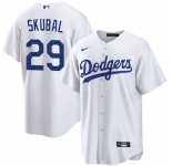 Men's Los Angeles Dodgers #29 Tarik Skubal White Cool Base Stitched Baseball Jersey