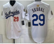 Men's Los Angeles Dodgers #29 Tarik Skubal White Gold 9x B2B Champs Collection Limited Jersey
