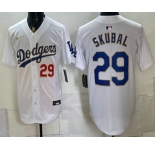 Men's Los Angeles Dodgers #29 Tarik Skubal White Gold Limited Stitched Jersey