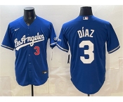 Men's Los Angeles Dodgers #3 Edwin Díaz Royal Alternate Stadium Stitched Baseball Jersey