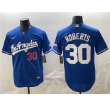 Men's Los Angeles Dodgers #30 Dave Roberts Royal Alternate Stadium Stitched Baseball Jersey