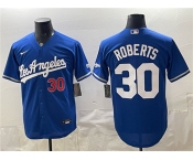 Men's Los Angeles Dodgers #30 Dave Roberts Royal Alternate Stadium Stitched Baseball Jersey