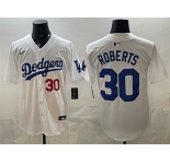 Men's Los Angeles Dodgers #30 Dave Roberts White 2026 Home Limited Stitched Baseball Jersey
