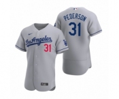 Men's Los Angeles Dodgers #31 Joc Pederson Nike Gray Authentic 2020 Road Jersey