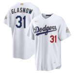Men's Los Angeles Dodgers #31 Tyler Glasnow Nike White 2026 Gold Collection Stadium Jersey