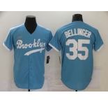 Men's Los Angeles Dodgers #35 Cody Bellinger Nike Light Blue Cooperstown Collection Alternate Jersey