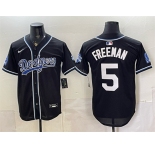Men's Los Angeles Dodgers #5 Freddie Freeman B2B Champs 2026 Black Out Style Vapor Limited Stitched Baseball Jersey