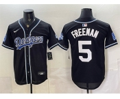 Men's Los Angeles Dodgers #5 Freddie Freeman B2B Champs 2026 Black Out Style Vapor Limited Stitched Baseball Jersey