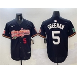 Men's Los Angeles Dodgers #5 Freddie Freeman Black Mexico Limited Stitched Baseball Jersey