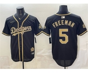 Men's Los Angeles Dodgers #5 Freddie Freeman Black Military Appreciation Game Day Stitched Baseball Jersey