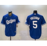 Men's Los Angeles Dodgers #5 Freddie Freeman Blue Cool Base Jersey