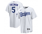 Men's Los Angeles Dodgers #5 Freddie Freeman White 2025 World Series Champions Home Cool Base Stitched Baseball Jersey