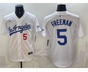 Men's Los Angeles Dodgers #5 Freddie Freeman White Alternate Stadium Stitched Baseball Jersey