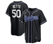 Men's Los Angeles Dodgers #50 Mookie Betts 2026 Fashion Replica Black Out Stitched Baseball Jersey