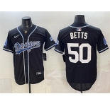 Men's Los Angeles Dodgers #50 Mookie Betts B2B Champs 2026 Black Out Style Vapor Limited Stitched Baseball Jersey