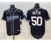 Men's Los Angeles Dodgers #50 Mookie Betts B2B Champs 2026 Black Out Style Vapor Limited Stitched Baseball Jersey