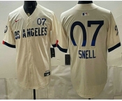 Men's Los Angeles Dodgers #7 Blake Snell Cream 2024 City Connect Limited Stitched Jersey