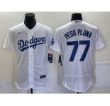 Men's Los Angeles Dodgers #77 Peso Pluma White Stitched Flex Base Nike Jersey