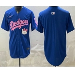 Men's Los Angeles Dodgers Blank Blue Hello Kitty 2025 World Series Champions Limited Jersey