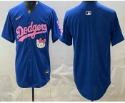 Men's Los Angeles Dodgers Blank Blue Hello Kitty 2025 World Series Champions Limited Jersey