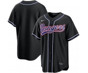 Men's Los Angeles Dodgers Blank Fashion Black Out Stitched Baseball Jersey