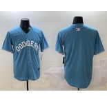 Men's Los Angeles Dodgers Blank Light Blue Limited Stitched Baseball Jersey