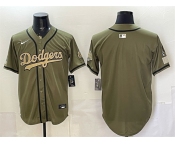Men's Los Angeles Dodgers Blank Olive 2026 Armed Forces Day Stitched Baseball Jersey