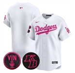 Men's Los Angeles Dodgers Blank White 2026 Mother鈥檚 Day Vapor Premier Limited Stitched Baseball Jersey