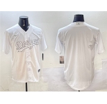 Men's Los Angeles Dodgers Blank White Cool Base Stitched Baseball Jersey